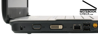 Left side: Kensington lock, VGA, DVI, LAN, 2x USB.... Left side: Kensington lock, VGA, DVI, LAN, 2x USB....
