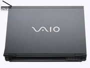 Distinctive trademark: The chrome Vaio name plate on the lid.
