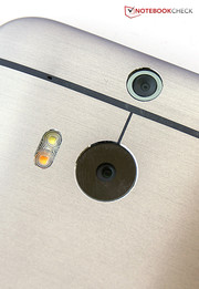 Correct, HTC integrates two cameras at the back, the second sensor helps to focus and captures depth information.