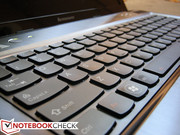 The keyboard is largely the same as the Y570