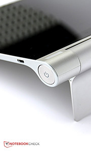 The power button is integrated into the hinge.