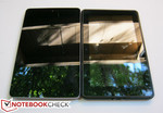 Screen glare is less pronounced on the Nexus 7 (left) compared to the Kindle Fire (right)