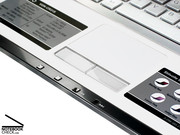 The pearly white touchpad, the touchpad keys made of transparent plastics and ...