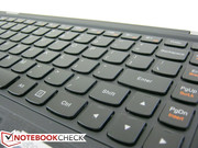Chiclet keyboard, note the small Enter, Shift, and Backspace keys