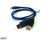 USB 3.0 cable with an additional USB 2.0 cable for providing power.