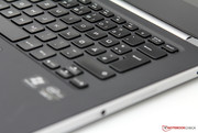 Chiclet keyboard with backllighting and a large touchpad.