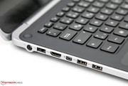 The interfaces on the left side of the ultrabook.