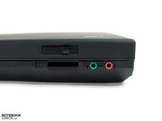 The frontal audio ports accommodate headset users The frontal audio ports accommodate headset users