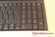 The keyboard sports a complete number pad. The keyboard sports a complete number pad.