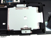 The hard drive is secured with 2 screws and can also be replaced quickly if needed