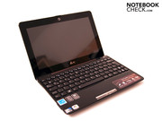 The elegant Asus Eee PC Seashell 1008P from the front...