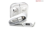 Provided in the box: EarPods (Headset), modular power adapter, one Lightning cable.