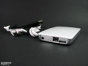 Complete scope of delivery: cables forFW800, USB 3.0, and USB 2.0 power supply