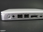Two FireWire 800 ports are available and are almost exclusively used with Macs.