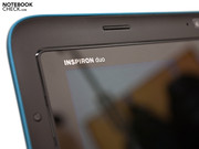 The model's logo "Inspiron duo" adorns the edge of the screen. The model's logo "Inspiron duo" adorns the edge of the screen.