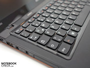 Impressive are the large keys of the chiclet keyboard. Impressive are the large keys of the chiclet keyboard.