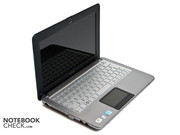 The netbook's interior shows itself very conservative with black and silver.