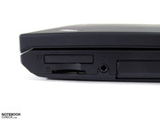 ExpressCard/34 with an adapter inserted makes it hard to reach the card reader.