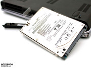The installed hard disk from Seagate is slim and fast.