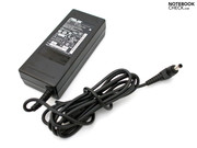 A 90 watt power adapter is responsible for power supply.