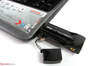 Thick USB extensions obstruct neighboring ports. Thick USB extensions obstruct neighboring ports.