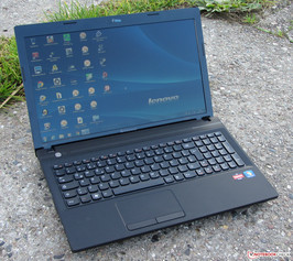 The IdeaPad N586 in outdoors use.