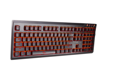 The KM570 keys feature individually lit red backlighting. (Source: G.SKILL)