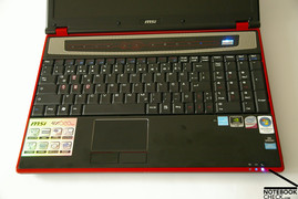 MSI Megabook GX620 keyboard and touchpad