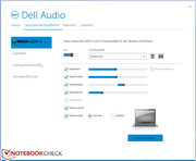 The user can manipulate the speakers and microphone via Dell's audio software.
