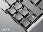 The concave shape of the keys provides for accurate typing.