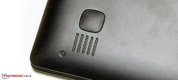 The speakers are situated on the laptop's underside