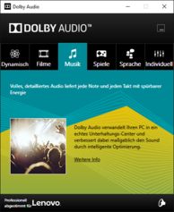 Dolby Audio Software - Music preset