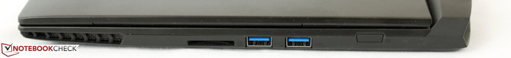 Right: SD reader, 2x USB 3.0, Power button