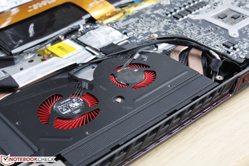 41-blade fan accompanied by a smaller 37-blade fan next to the GPU