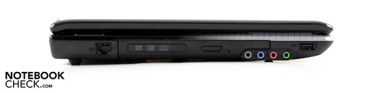 Left: Modem, DVD-LW, Line-In, Line-Out, Mic, Headphones, USB 2.0