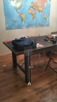 Vertical measurement is not always perfect (actual table height: ~76 cm)