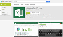 Microsoft Excel Preview free to download from Google Play Store