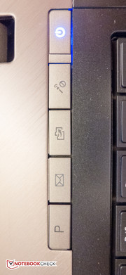 A row of shortcut keys above the keyboard.