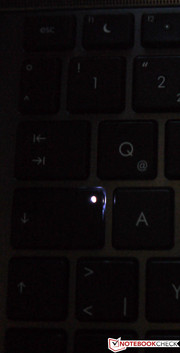 The caps lock key also lights up when activated.