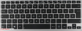 Chiclet-type keyboard with a standard layout