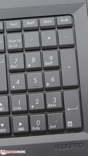 The P55VA has a numeric keypad.