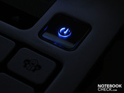 The manufacturer has come up with a funny light effect. But it's not this power button. The manufacturer has come up with a funny light effect. But it's not this power button.