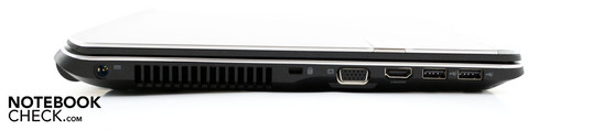 Left: AC. Kensington, VGA, HDMI, 2 USB 2.0 Left: AC. Kensington, VGA, HDMI, 2 USB 2.0