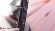 The power and rotation lock buttons The power and rotation lock buttons