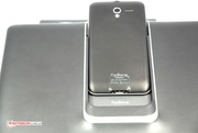 The PadFone 2 slides in here. The PadFone 2 slides in here.