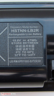 ...and has a capacity of 47 Wh. ...and has a capacity of 47 Wh.