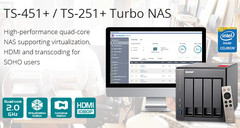 QNAP TS-251+ and TS-451+ Turbo NAS solutions with quad-core Intel Celeron