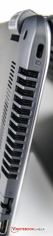 Acer's Aspire reaches up to 54 °C at the vent.