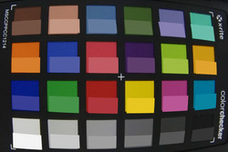 ColorChecker Passport: the target color is shown in the bottom half of the table.