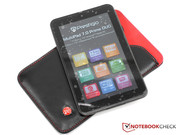 The leather sleeve provides the tablet with perfect protection.